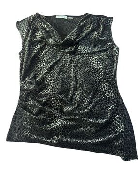 Calvin Klein Women's Animal Flocked Velvet Top Size M